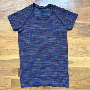 lululemon Swiftly Tech Short-Sleeve Shirt, size 6, multicolored on black